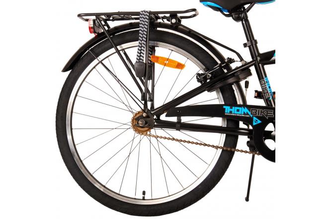 Volare Thombike Vélo pour enfants - Garçons - 24 pouces - Noir Bleu - Freins à deux mains