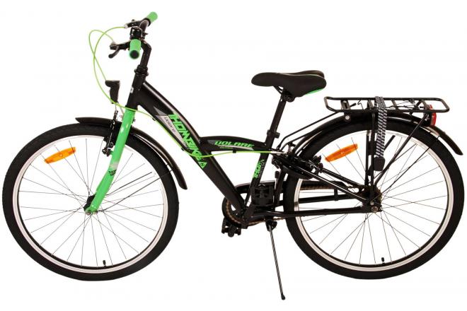 Volare Thombike Vélo pour enfants - Garçons - 24 pouces - Noir Vert - Freins à deux mains