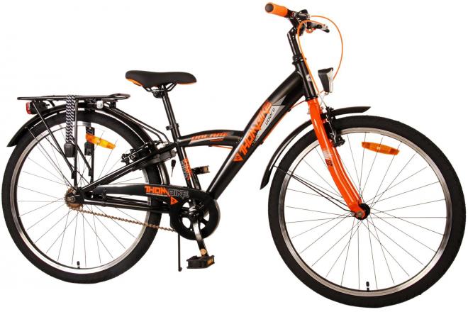 Volare Thombike Vélo pour enfants - Garçons - 24 pouces - Noir Orange - Freins à deux mains