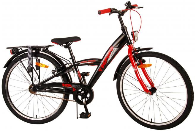 Volare Thombike Vélo pour enfants - Garçons - 24 pouces - Noir Rouge - Freins à deux mains