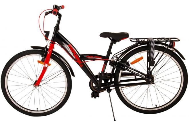 Volare Thombike Vélo pour enfants - Garçons - 24 pouces - Noir Rouge - Freins à deux mains