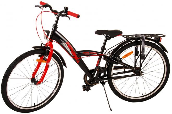 Volare Thombike Vélo pour enfants - Garçons - 24 pouces - Noir Rouge - Freins à deux mains