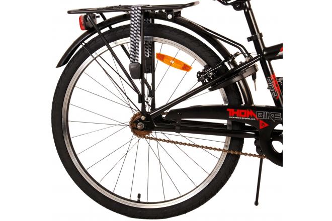 Volare Thombike Vélo pour enfants - Garçons - 24 pouces - Noir Rouge - Freins à deux mains