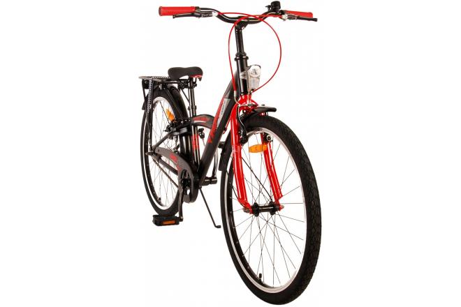 Volare Thombike Vélo pour enfants - Garçons - 24 pouces - Noir Rouge - Freins à deux mains