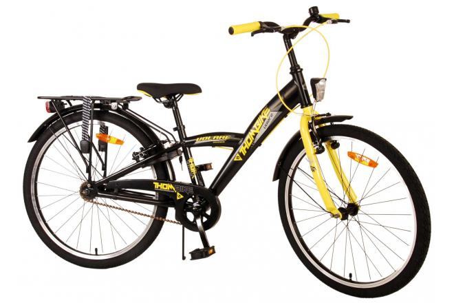 Volare Thombike Vélo pour enfants - Garçons - 24 pouces - Noir Jaune - Freins à deux mains