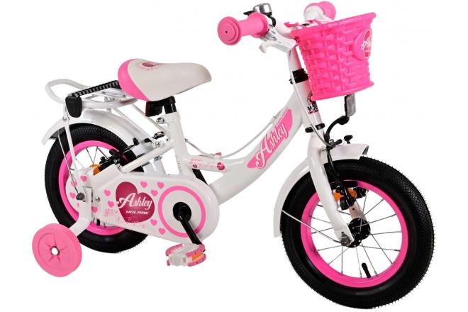 Volare Ashley Vélo pour enfants - Filles - 12 pouces - Blanc - Freins à deux mains