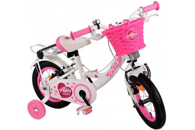 Volare Ashley Vélo pour enfants - Filles - 12 pouces - Blanc - Freins à deux mains