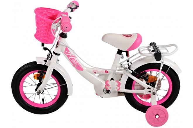 Volare Ashley Vélo pour enfants - Filles - 12 pouces - Blanc - Freins à deux mains