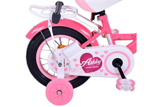 Vélo pour enfants Volare Ashley - Filles - 12 pouces - Rouge/Rose