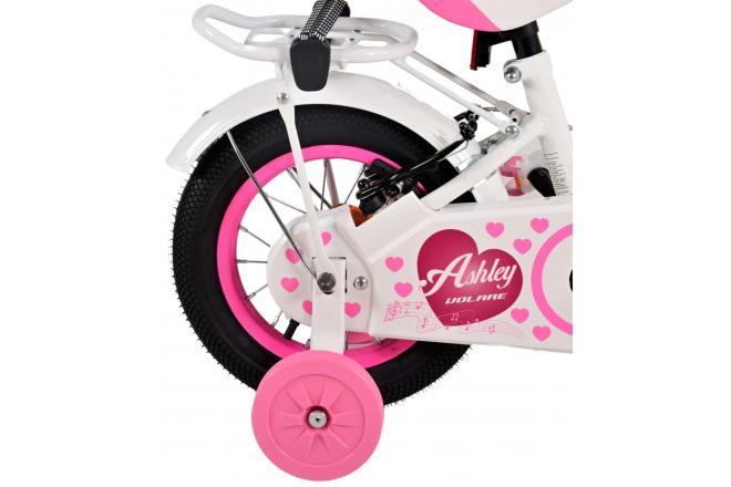 Volare Ashley Vélo pour enfants - Filles - 12 pouces - Blanc - Freins à deux mains