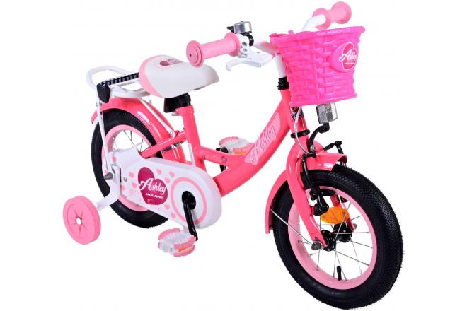 Vélo pour enfants Volare Ashley - Filles - 12 pouces - Rouge/Rose