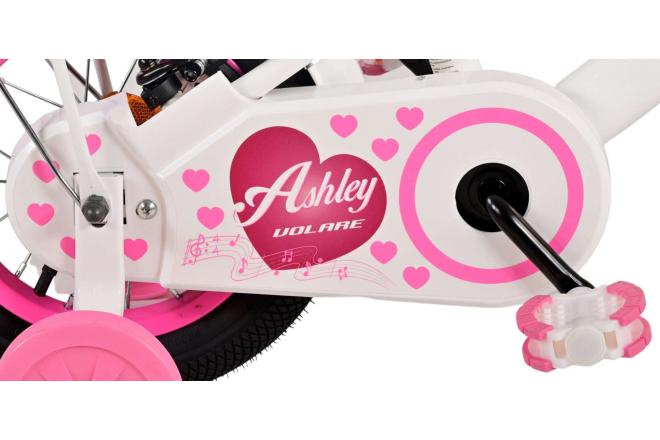 Volare Ashley Vélo pour enfants - Filles - 12 pouces - Blanc - Freins à deux mains