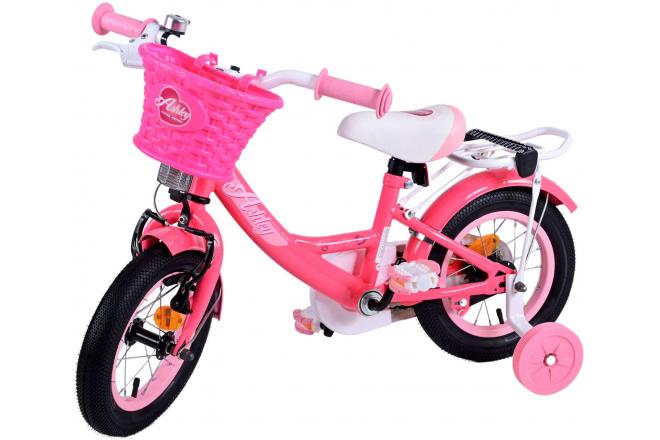 Vélo pour enfants Volare Ashley - Filles - 12 pouces - Rouge/Rose