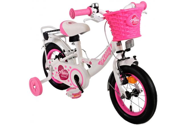 Volare Ashley Vélo pour enfants - Filles - 12 pouces - Blanc - Freins à deux mains