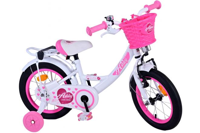 Vélo pour enfants Volare Ashley - Filles - 14 pouces - Blanc