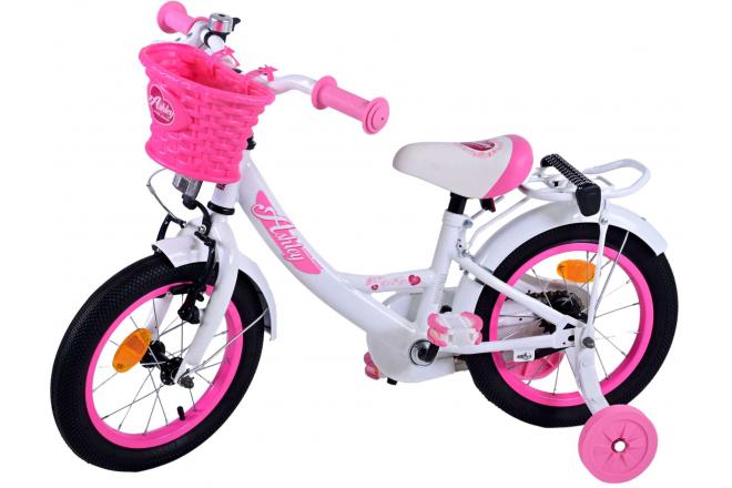 Vélo pour enfants Volare Ashley - Filles - 14 pouces - Blanc