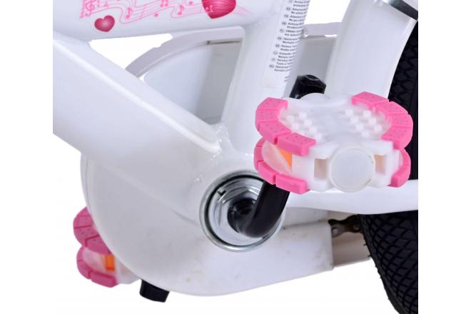 Vélo pour enfants Volare Ashley - Filles - 14 pouces - Blanc