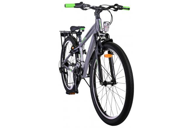 Vélo enfant Volare Cross - Garçons - 24 pouces - gris foncé - 18 vitesses