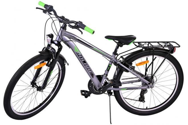 Vélo enfant Volare Cross - Garçons - 24 pouces - gris foncé - 18 vitesses