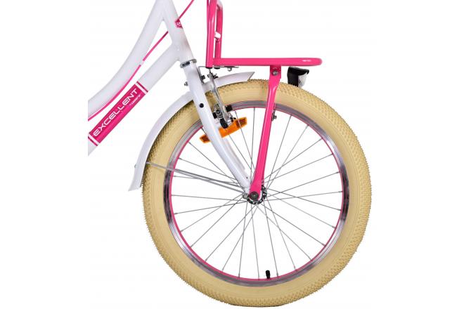 Volare Excellent Vélo pour enfants - Filles - 20 pouces - Blanc - Deux freins à main