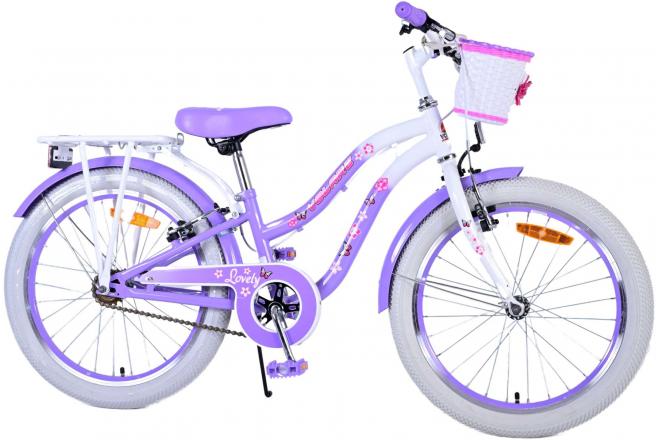 Volare Lovely Vélo enfant - Filles - 20 pouces - Violet - Freins à deux mains