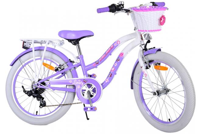 Vélo enfant Volare Lovely - Filles - 20 pouces - Violet - 6 vitesses