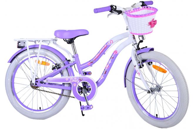 Volare Lovely Vélo enfant - Filles - 20 pouces - Violet - Freins à deux mains