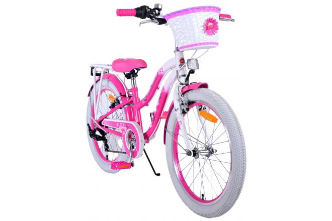 Vélo enfant Volare Lovely - Filles - 20 pouces - Rose - 6 vitesses