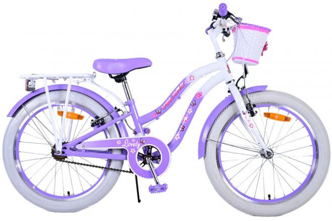 Volare Lovely Vélo enfant - Filles - 20 pouces - Violet - Freins à deux mains