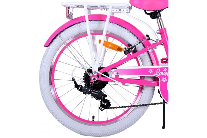 Vélo enfant Volare Lovely - Filles - 20 pouces - Rose - 6 vitesses