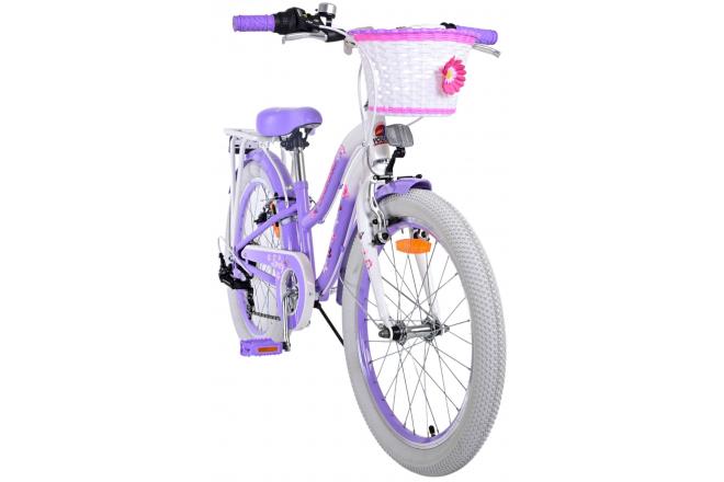 Vélo enfant Volare Lovely - Filles - 20 pouces - Violet - 6 vitesses