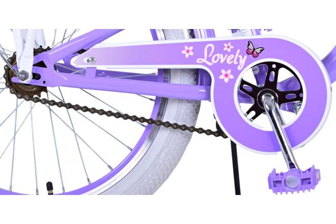 Volare Lovely Vélo enfant - Filles - 20 pouces - Violet - Freins à deux mains