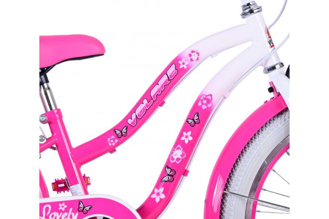 Vélo enfant Volare Lovely - Filles - 20 pouces - Rose - 6 vitesses