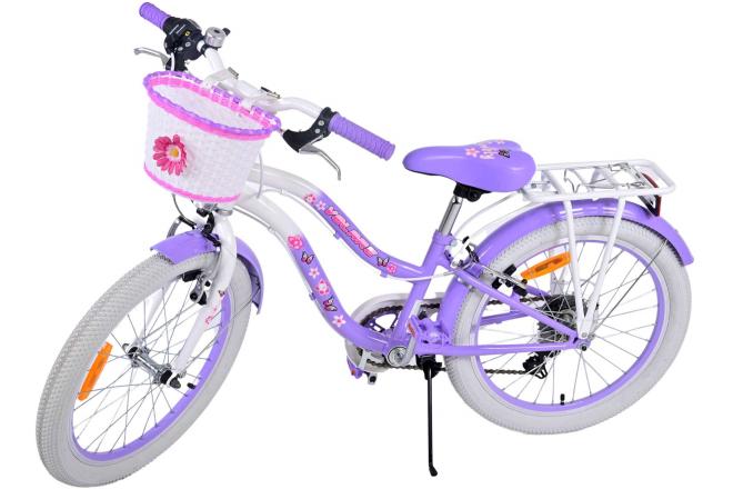 Vélo enfant Volare Lovely - Filles - 20 pouces - Violet - 6 vitesses