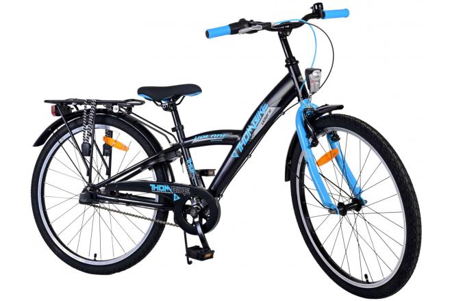 Volare Thombike Vélo enfant - Garçons - 24 pouces - Noir Bleu - 3 vitesses