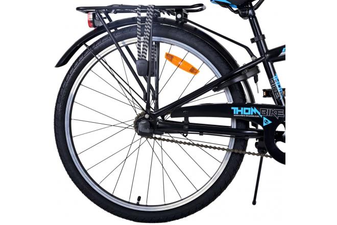 Volare Thombike Vélo enfant - Garçons - 24 pouces - Noir Bleu - 3 vitesses