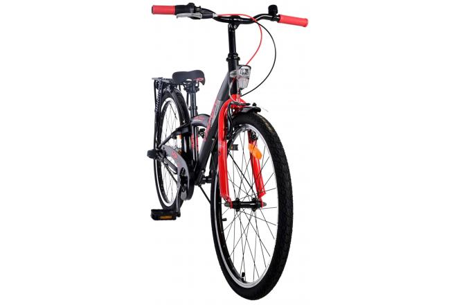 Volare Thombike Vélo enfant - Garçons - 24 pouces - Noir Rouge - 3 vitesses