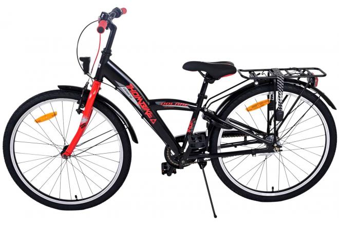 Volare Thombike Vélo enfant - Garçons - 24 pouces - Noir Rouge - 3 vitesses