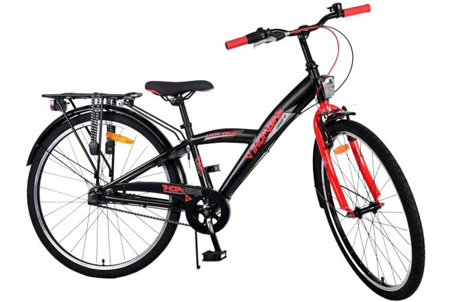 Volare Thombike Vélo enfant - Garçons - 26 pouces - Noir Rouge - 3 vitesses