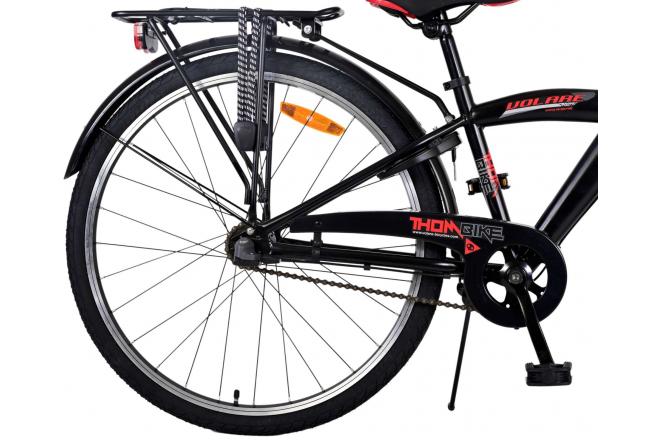 Volare Thombike Vélo enfant - Garçons - 26 pouces - Noir Rouge - 3 vitesses