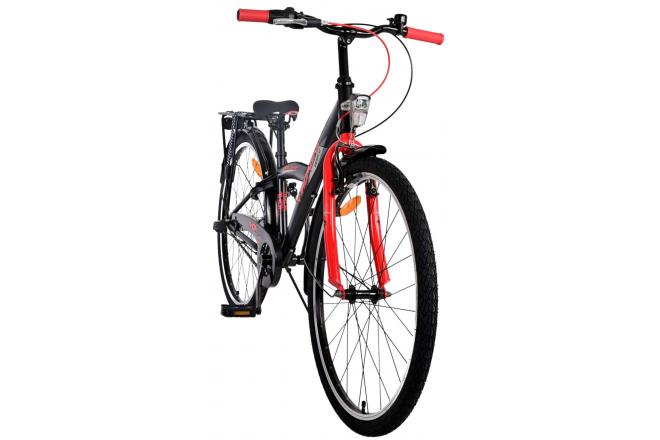 Volare Thombike Vélo enfant - Garçons - 26 pouces - Noir Rouge - 3 vitesses