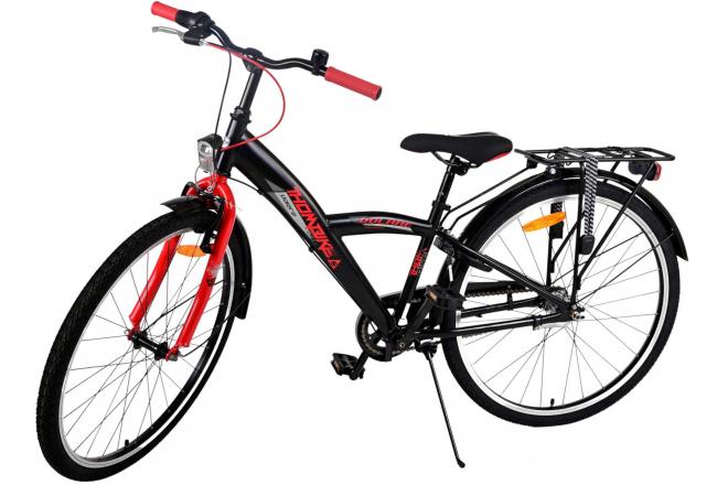 Volare Thombike Vélo enfant - Garçons - 26 pouces - Noir Rouge - 3 vitesses