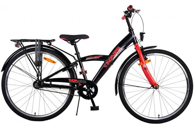 Volare Thombike Vélo enfant - Garçons - 26 pouces - Noir Rouge - 3 vitesses