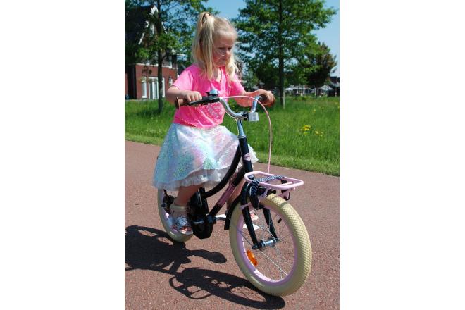 Vélo pour enfants Volare Excellent - Filles - 16 pouces - Noir - 95% assemblé