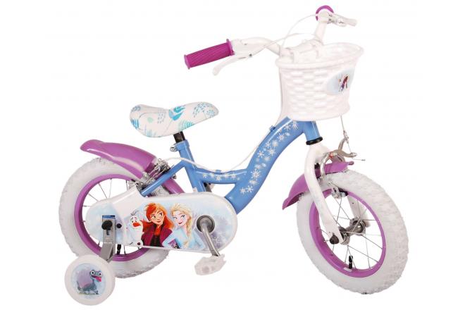 Disney Frozen 2 Vélo pour enfants - Filles - 12 pouces - Bleu/Violet - Freins à deux mains