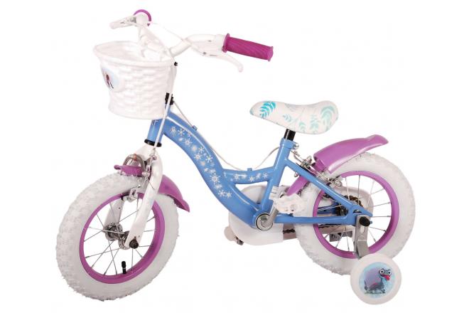 Disney Frozen 2 Vélo pour enfants - Filles - 12 pouces - Bleu/Violet - Freins à deux mains