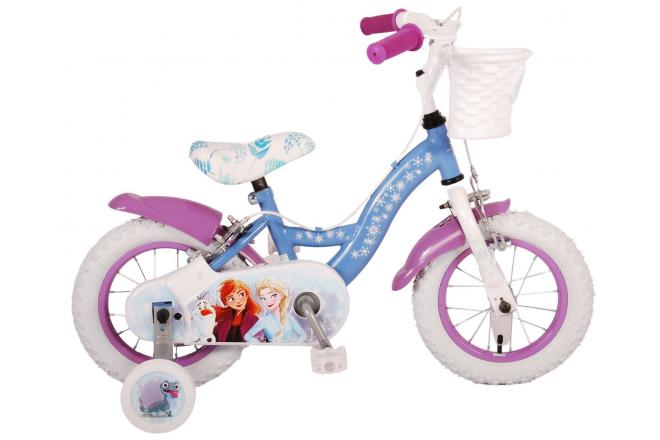 Disney Frozen 2 Vélo pour enfants - Filles - 12 pouces - Bleu/Violet - Freins à deux mains