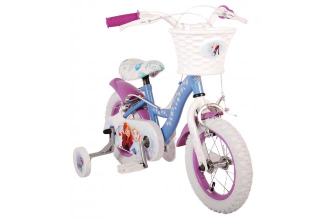 Disney Frozen 2 Vélo pour enfants - Filles - 12 pouces - Bleu/Violet - Freins à deux mains