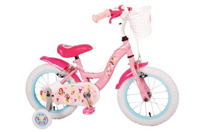 Vélo enfant Disney Princesse - Filles - 14 pouces - Rose - Freins à deux mains