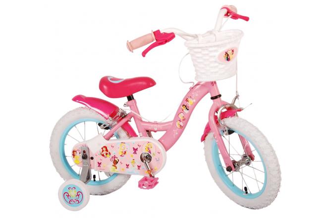 Vélo enfant Disney Princesse - Filles - 14 pouces - Rose - Freins à deux mains